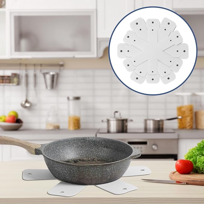 Pot and Pan Protectors, Set of 24 and 4 Different Sizes (10" 12" 14" 16") Felt Pan Separators Pads Pot Dividers Pads for Stacking and Protecting Pots and Pans, White