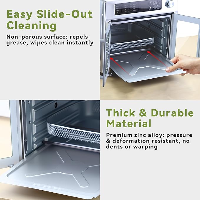 Crumb Tray Replacement Compatible with Emeril Lagasse 26 Qt Extra Large French Door Air Fryer, Crumb Tray with 4 Pcs Oven Liners Accessories for Emeril Lagasse 26 Qt Air Fryer