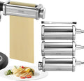 VEVOR Pasta Attachment for KitchenAid Stand Mixer, Stainless Steel Pasta Maker Attachment Includes Pasta Sheet Roller, Spaghetti Cutter, Fettuccine Cutter, 8 Adjustable Thickness Knob Pasta Maker 3Pcs