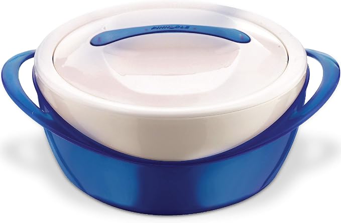 Pinnacle Large Insulated Casserole Dish with Lid 2.6 qt. Elegant Hot Pot Food Warmer/Cooler -Thermal Soup/Salad Serving Bowl Stainless Steel Hot Food Container – Best Gift Set for Moms –Holidays Blue