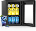 COWSAR Commercial Beverage Refrigerator 24-Can Mini Fridge, Countertop Wine Cooler Small Adjustable Digital Thermostat, LED Light, Freestanding Countertop Drink Refrigerator for Home, Bar & Office