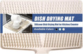 Silicone Dish Drying Mat for Kitchen Counter, Heat-resistant Dish Dryer Mat with Built-in Drain Lip ,Drain Pad Protects Surfaces Prevents Water Build UP (23.6" x 15.7", Ivory-1pcs)