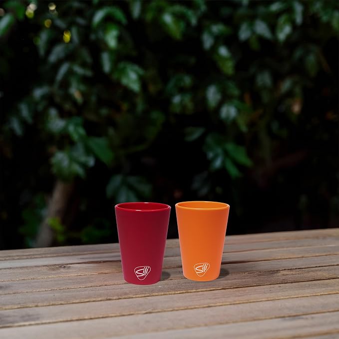 Silipint 1.5oz Silicone Shot Glasses – Pack of 2 Unbreakable, BPA-Free, Non-Toxic, Dishwasher & Freezer Safe Cups – Colored Shot Glasses for Cold Beverages, Cocktails, Travel, Party (Classic Orange)