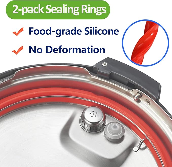 Pressure Cooker Accessories Compatible with Instant Pot 6 Qt - Steamer Basket, Silicone Sealing Rings, Springform Pan, Glass Lid, Egg Bites Mold, Egg Steamer Rack and More