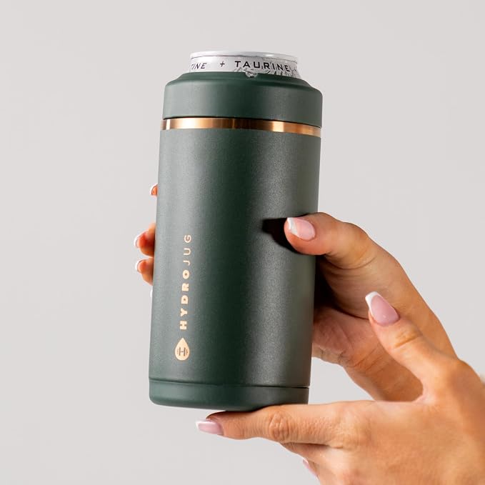 HydroJug Tall Can Cooler 16 oz, Stainless Steel Can Holder, Pine