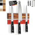 CUCINO Magnetic Knife Holder for wall, 10" no drilling required, includes self-adhesive tape, extra strong for holding knives – Awarded magnet strip – Acacia