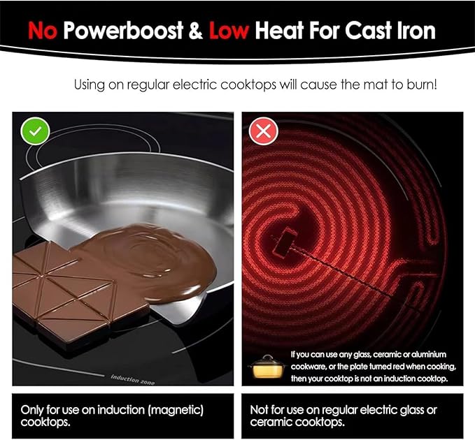 KitchenRaku Large Induction Cooktop Protector Mat, Translucent (Magnetic) Electric Stove Burner Covers Antiscratch as Glass Top Stove Cover or Electric Stove Top (Unadorned black, 61x53CM)