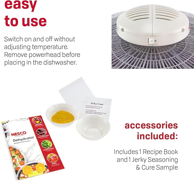 Nesco FD-37A Food Dehydrator for Herbs, Fruit, Beef Jerky, 4 Trays, Speckled White