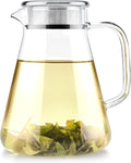 Teabloom One-Touch Tea Maker, 2-in-1 Teapot and Kettle with Stainless Steel Filter Lid for Loose Tea – Stain-Free Borosilicate Glass Teapot (40 Oz) – Tea Connoisseur's Choice
