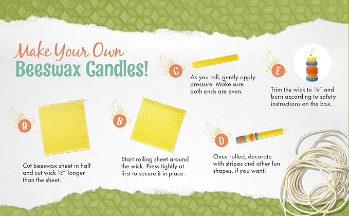 Make Your Own Beeswax Candle Kit - Includes 10 Full Size 100% Beeswax Honeycomb Sheets in Blue and Approx. 6 Yards (18 Feet) of Cotton Wick. Each Sheet Measures Approx. 8" x 16 1/4".