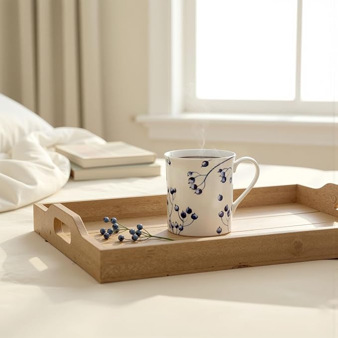 STP GOODS Porcelain Mug 13.5 fl. oz. - Set of 2 in Gift Box Coffee Cup, Gift for Women and Men (Azur de Limoges)