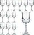 Pinkunn 12 Pcs 7 oz Plastic Vintage Wine Glasses Reusable Colored Goblets Patterned Drinking Water Glasses Cup Dishwasher Safe for Mother's Day Wedding Reception Party Supplies (Clear)