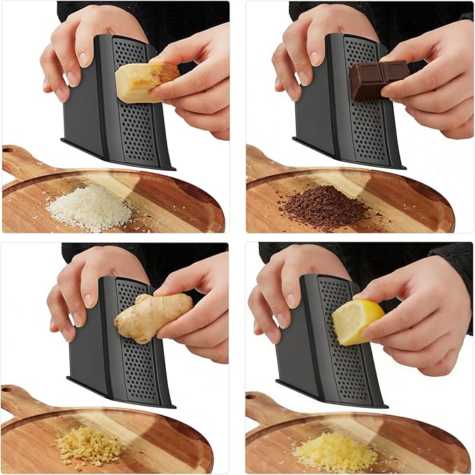 Jonscook All-in-1 Safe Mandoline Slicer for Kitchen, Vegetable Slicer with Container, Adjustable Veggie Mandoline, French Fry Cutter, Potato/Tomato/Onion Slicer, Grater/Cleaning Brush (Black Knight)