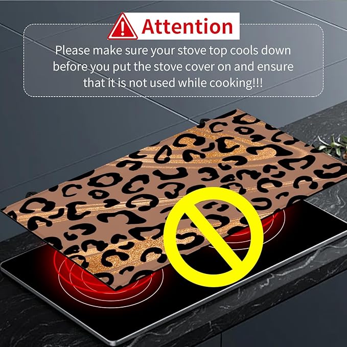 Decorative Electric Stove Top Covers, Heat Resistant Silicone Stove Cover Mat, Stove Top Protectors for Electric Flat Glass Stoves, Adds Extra Counter Space for Small Kitchens and Apartments