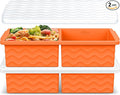 Aopigavi Silicone Freezer Tray with Lid – 2-Cup Soup Freezer Container Molds, Large Ice Cube Trays for Freezing Soup, Sauce & Broth, Meal Prep & Food Storage – Oven & Dishwasher Safe, 2-Pack