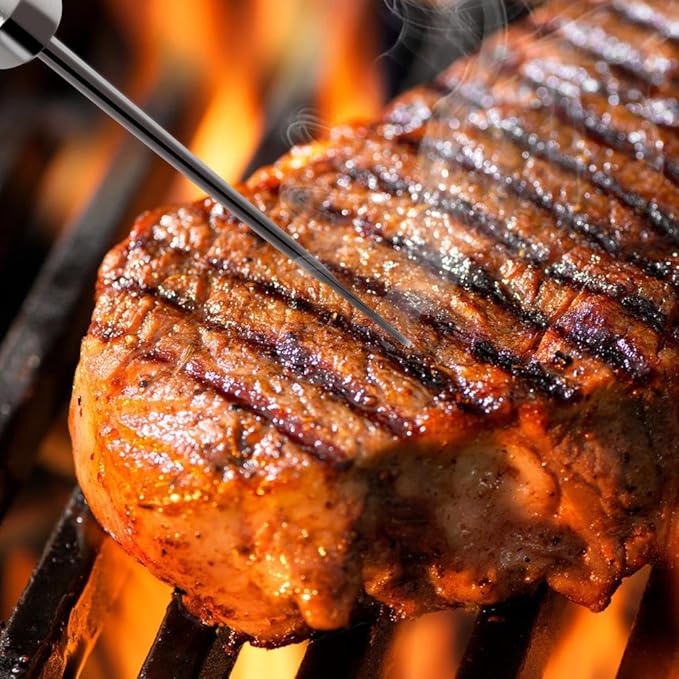 NutriChef Upgraded Barbecue Thermometer Temperature Probes - 2 Pcs Stainless Steel for NutriChef PWIRBBQ80 Bluetooth Wireless BBQ Digital Thermometer - Works w/ All Kinds of Meat - NutriChef