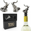 TXOKO Premium Stainless Steel Wine Pourer, Aerator and Decanter - Pour Spout for Red, White and Rose Wine, Liquor and Olive Oil! Gift Box Packaging includes extra stopper.