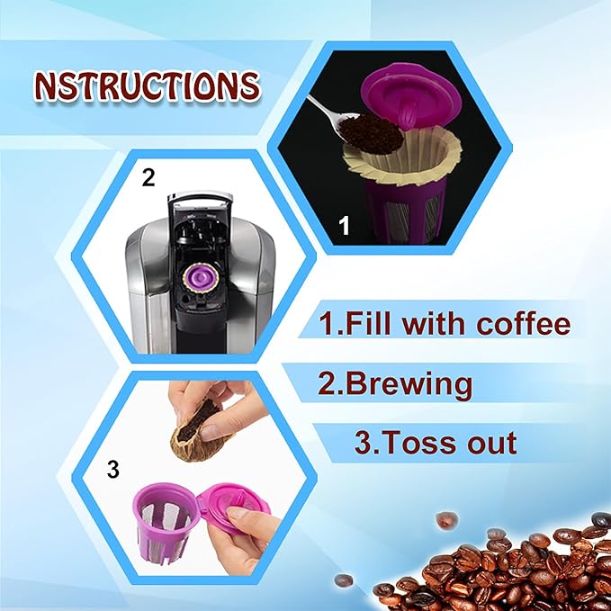 Irmidi 300 Count Natural Disposable Coffee Paper Filters, Compatible with Keurig 1.0 and 2.0 Coffee Maker fit all Kind of Reusable Coffee Pods