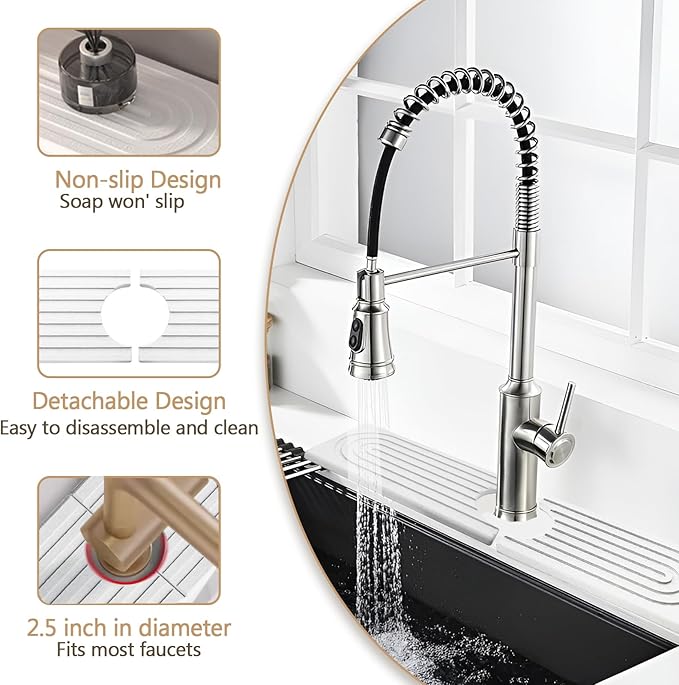 Jiozermi 23.6 Inch Diatomite Faucet Mat for Kitchen Sink, Diatomite Stone Sink Tray Faucet Sink Splash Guard Sink Faucet Absorbent Mat for Kitchen Bathroom Fucet Sink(23.6" x 3.9",White)