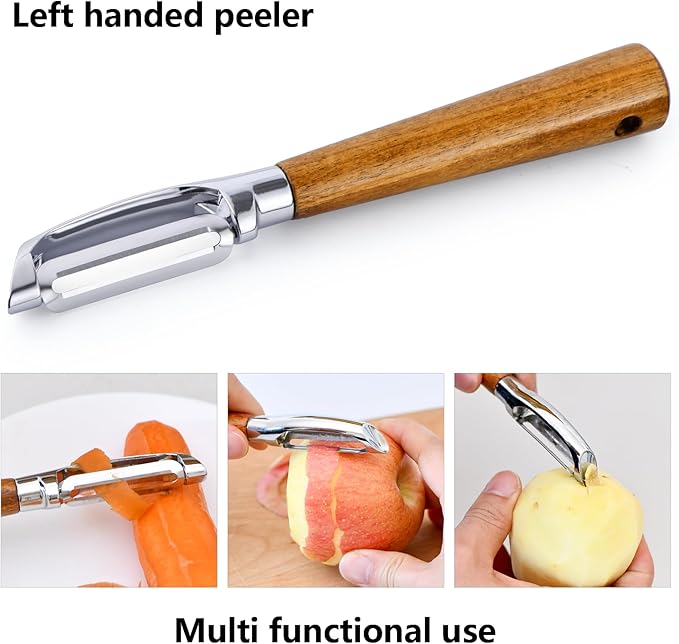Left Handed Peeler and Can Opener Set, Lefty Kitchen Tools Utensils for Left Hand People/Adults (2 in 1)
