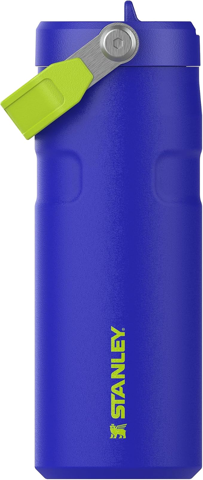 Stanley 1913 Flip Straw Drinking Bottle 0.47 L Cobalt Chartreuse | Cools for 8 hours. - 40 hours. ice-cooled, leak-proof, BPA-free, dishwasher-safe