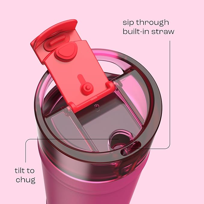 bubba 32 oz Dualsip Insulated Stainless Steel Water Bottle with Straw - Reusable, Leakproof, Lightweight, Dishwasher Safe, Lead-Free and BPA-Free, Flora Aura