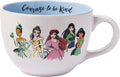 Silver Buffalo Disney Princess Tiana Ceramic Soup Mug, 24oz | Belle, Ariel, Mulan, Jasmine, Aurora, Merida, Cinderella, Moana, Courage to be Kind artwork, Includes large handle