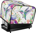Toaster Cover 4 Slice Spring Hummingbird Iris Floral Waterproof Appliance Cover with Hang Loop Bread Baker Toaster Cover for Kitchen
