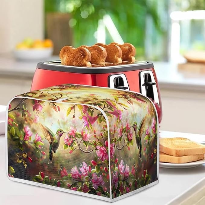 Hummingbird Dust Cover Set Washable Coffee Maker Appliance Blender Covers Flower Print Bread Maker Toaster Protection Dustproof Kitchen Accessories