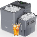 Silonn Countertop Ice Maker with Expanding 2.5L Ice Basket, 26.5lbs/24H, 9 Cubes in 6 Mins, Self-Cleaning Ice Maker with LED Touch Control, 2 Bullet Ice Sizes for Home, Kitchen, Office, Grey