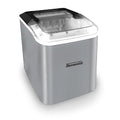 Nostalgia Thermostar Automatic Self-Cleaning Portable Electric Countertop Ice Maker Machine, 26 Pounds in 24 Hours, 9 Ice Cubes Ready in 7 Minutes, with Ice Scoop and Basket, Silver