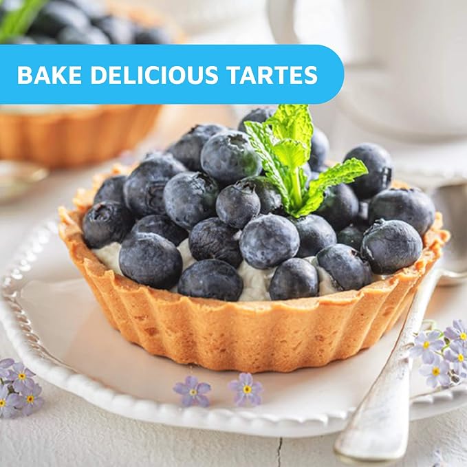 MontoPack Disposable 5" Aluminum Foil Pie/Tart Pan (50 Pack) | 5 Inch Round Cake Pan for Baking Personal Mini Pies, Homemade Cakes & Quiche | Oven Safe Foil Tins Easily Stack & Store, Freeze & Reheat