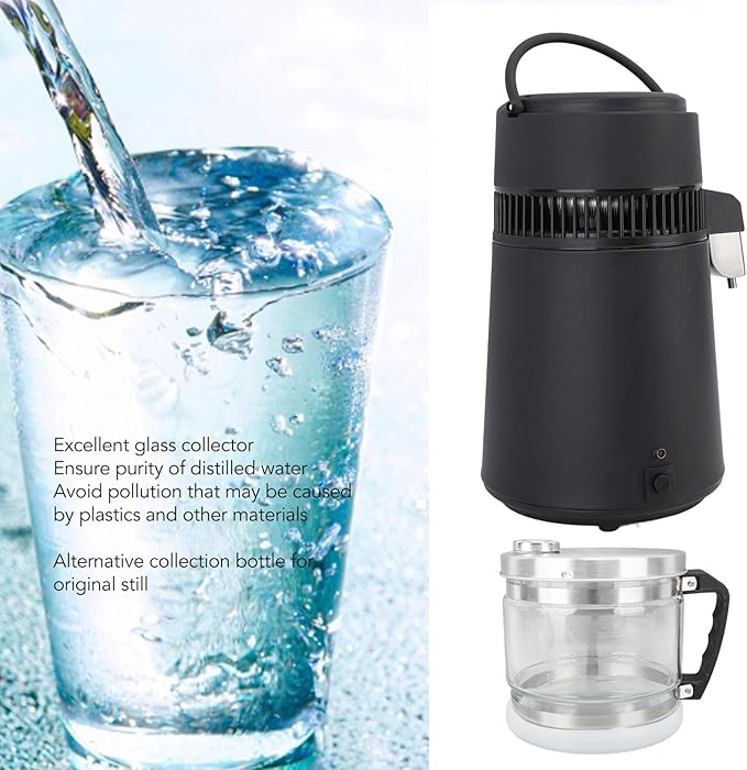 Cryfokt 4L Glass Distilled Water Container Clear Compatible with Most Countertop Stills