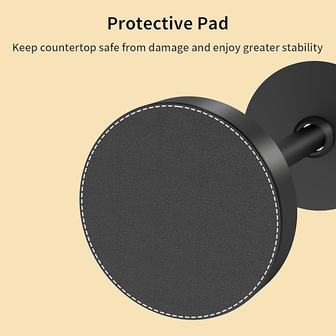 YUMORE Paper Towel Holder Countertop, Weighted Base Non Slip, One-Handed Tear No Tipping, Standing Paper Towel Roll Holder for Kitchen Stove Side, Small Space Corner, Stainless Steel (Matte Black)