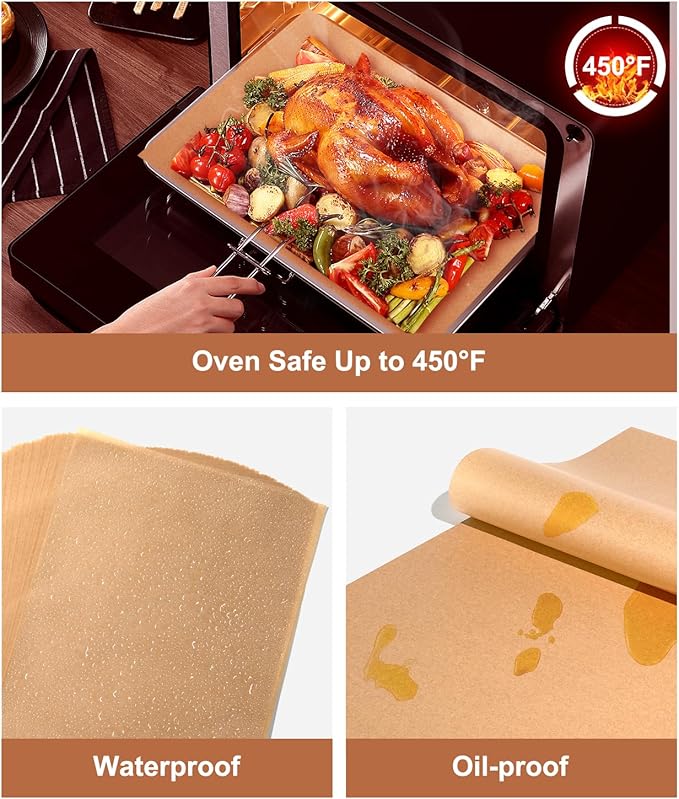 90 Pack Parchment Paper Baking Sheets, 12x16IN Precut Non-Stick Parchment Paper for Baking, Grilling, Air Fryer, Steaming-Unbleached Parchment Paper Liner for Bread Cup Cake Cookie And More