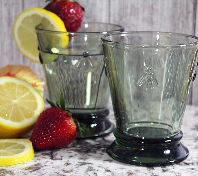 La Rochere Bee Green Tumbler Set/6 - La Rochere Bee Glassware Sets