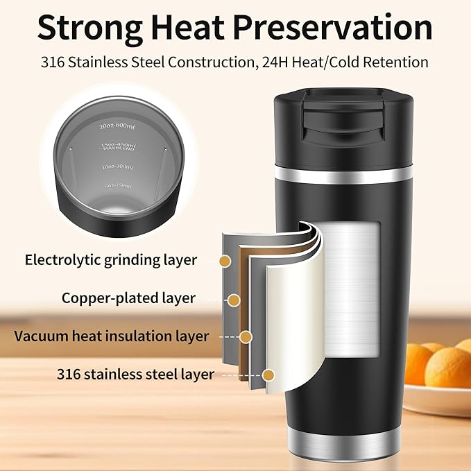 Portable Blender for Mothers Day Gift Smoothies&Shakes 24oz Insulated Cup Cordless, Personal Licuadora Portatil With Stainless Steel, USB-C Rechargeable, BPA Free, Ideal Gift for Men Women