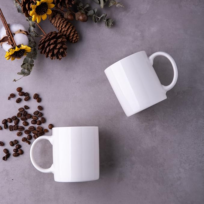 GBhome 12 OZ Off White Coffee Mugs, Ceramic Coffee Mugs with Large Handle for Man, Woman, Light Weight Coffee Mugs Set of 12 for Latte/Cappuccino/Cocoa/Milk, Dishwasher & Microwave Safe