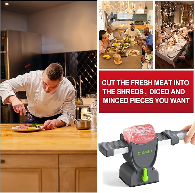 Fresh Meat Slicer Cleaver, Thickness Adjustable 2 or 4 mm, Manual Fresh Meat Cutter, Fresh Meat Slicing Shredding, Fresh Beef Pork Mutton for Home Cooking BBQ Hot Pot Meat Slicer, Meat Cleavers
