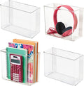 iDesign Adhesive Organizer Bin - Damage-Free Hanging for Kitchen, Bathroom, or Office - Set of 4 - Clear