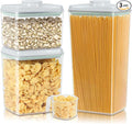 3 Pack Flour and Sugar Storage Containers with Pop-up Lid, 1.26Qt + 2.11Qt + 3.48Qt Food Storage Container for Rice, Spaghetti, Pasta, Nuts, Snack, Candy, Dog Treat, Kitchen Pantry Organization