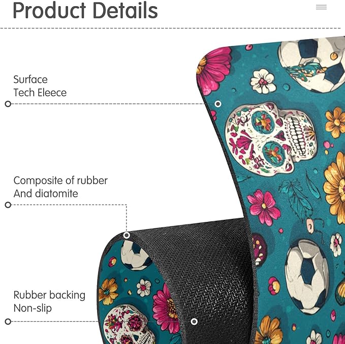 Kitchen Sink Splash Guard 2 PCS 14.7 Inch Sink Faucet Mat Splash Guard for Bathroom Countertop Water Absorbent Foldable Cuttable Soft Washable Mexican Flag Flower Soccer