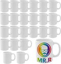 MR.R Set of 24 Sublimation Blanks Dishwasher White Ceramic Coffee Mugs 11oz Blank Ceramic Classic Drinking Cup Mug for Milk Tea Cola Water