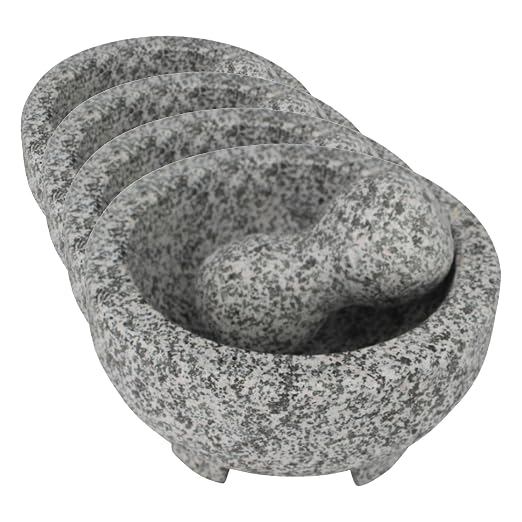 IMUSA USA Granite Molcajete Spice Grinder, Gray, 6 Inches (Pack of 4)