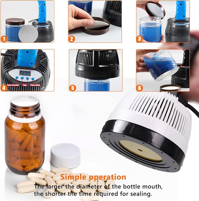 Bottle Cap Sealer, Induction Heat Sealer For Plastic, Glass Bottles 20-100mm 110v