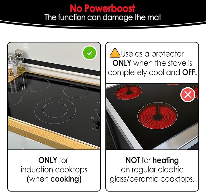 Cook's Aid Large Translucent Induction Cooktop Protector Mat 20.4x30.7 In, (Magnetic) Electric Stove Burner Covers Antiscratch as Glass Top Stove Cover