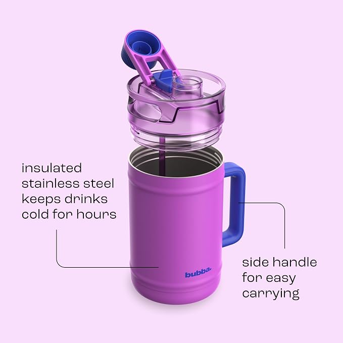 bubba 52 oz Insulated Stainless Steel Water Keg - Large Reusable Water Bottle Drinking Jug - Insulated Keg for Everyday Hydration, Lead-Free and BPA-Free, Moodbooster