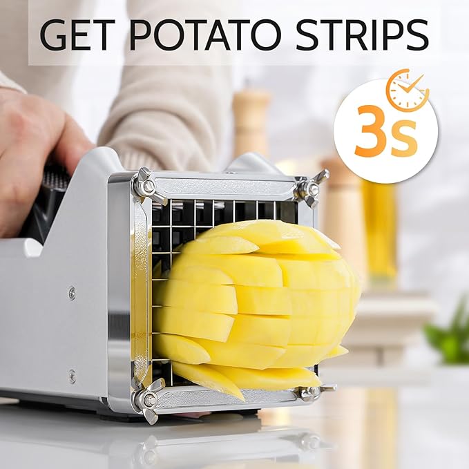 Stainless Steel Potato Ricer for Commercial and Home Use and Potato Cutter for 1/2 Inch French Fries