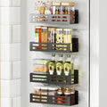 Magnetic Spice Rack for Refrigerator Magnetic Fridge Shelf for Kitchen Magnetic Shelves for Fridge 4 Pack Black