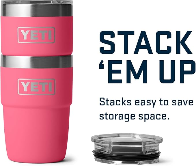YETI Rambler 8 oz Insulated Coffee Mug with Lid - Stackable Double-Wall Vacuum Insulated Coffee Cup - DuraSip Ceramic Lining - Barista-Friendly Design - Stainless Steel - Dishwasher Safe